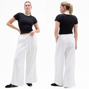 NWT Athleta Paradise linen wide leg white pants XL